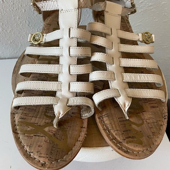 Sam Edelman White Leather Gladiator Sandals Size 7.5M - Picture 4 of 9